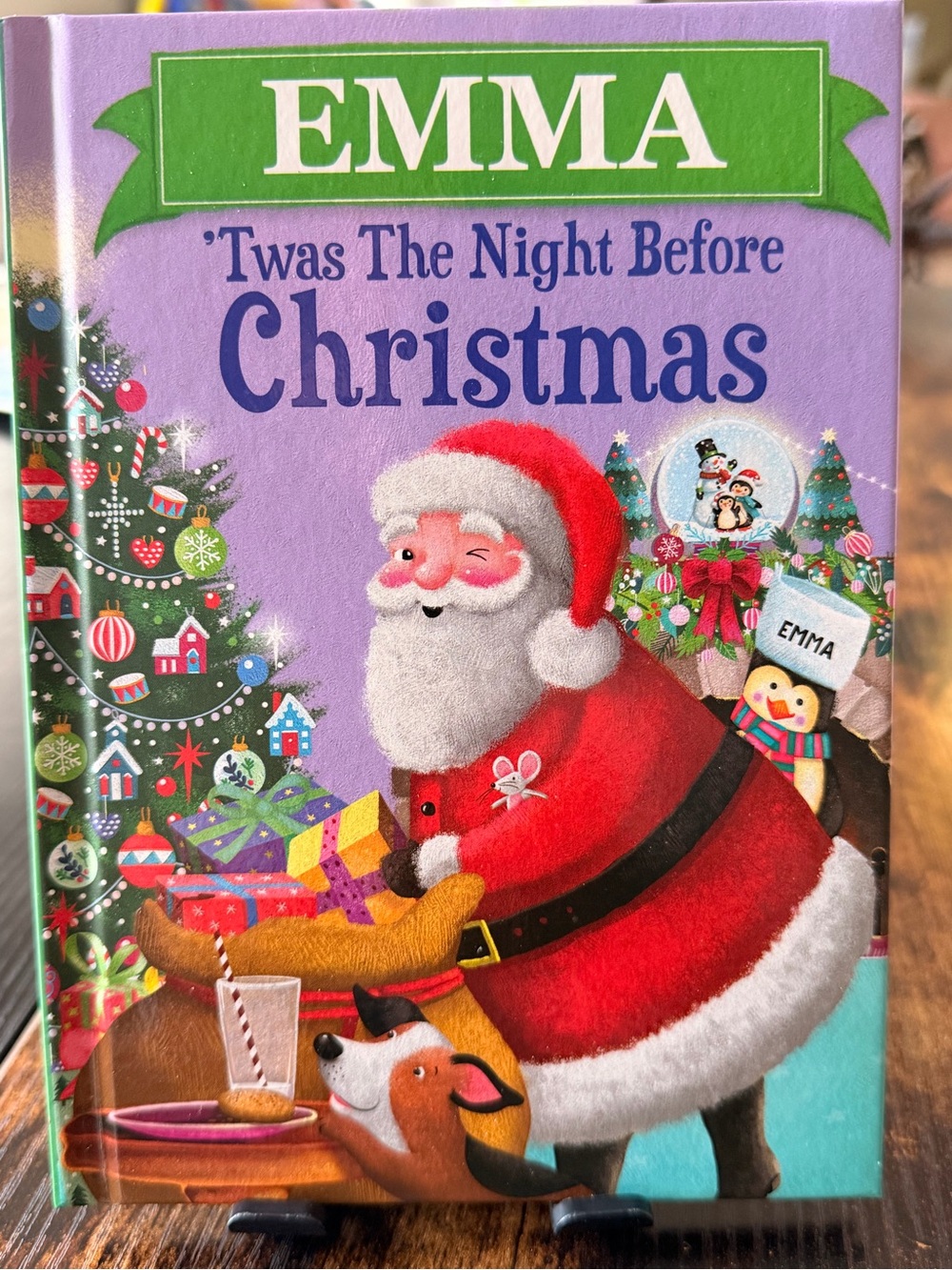 Source Unknown EMMA 'Twas The Night Before Christmas Purple Santa Kids Book